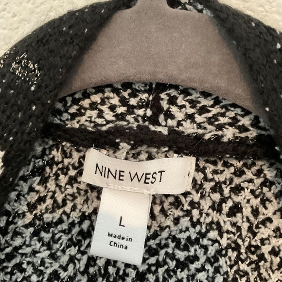 Nine West Plaid Midi Sweater Cardigan With Pockets Size Large - Picture 3 of 3